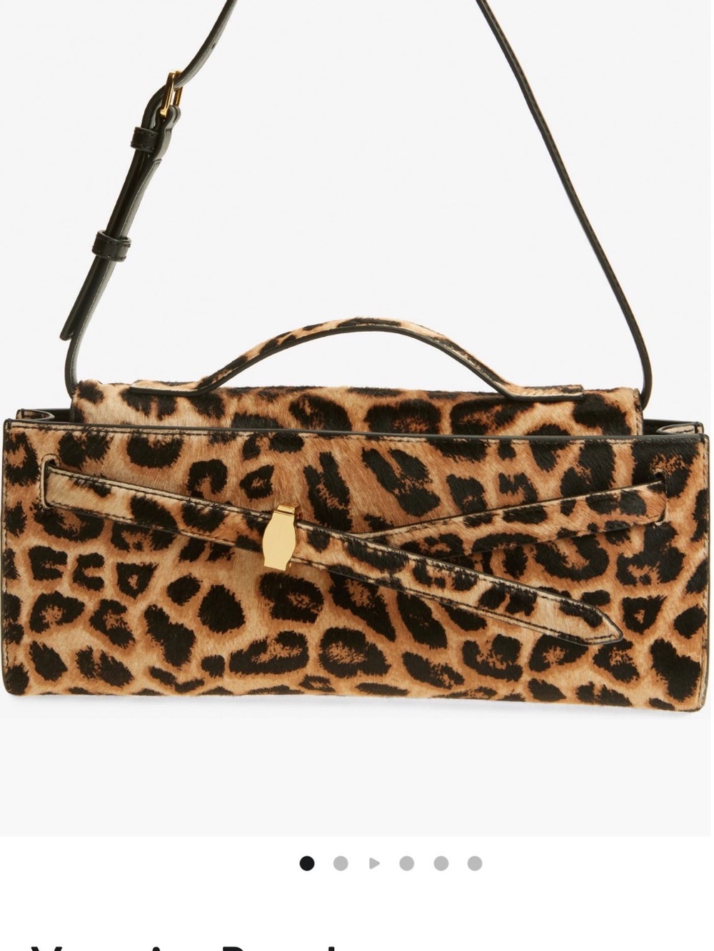 ISO VERONICA BEARD DASH CLUTCH Leopard Print Top-Handle Bag - Black/Tan